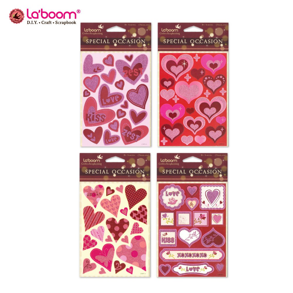 La'boom (ลาบูม) สติกเกอร์พิมพ์ลาย สติกเกอร์หัวใจ รหัส LST10