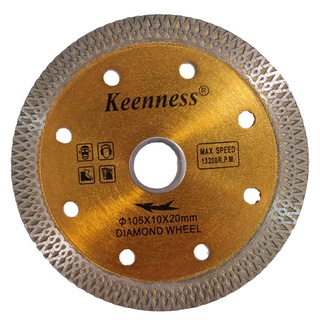 Keeness ใบตัดเพชร 4 นิ้ว( 105mm x 20mm ) หนา 1.0 มิล สีทอง 1 ใบ  KNS- D114 ใบตัดปูน คอนกรีต อิฐ หินอ่อน แกรนิตโต้