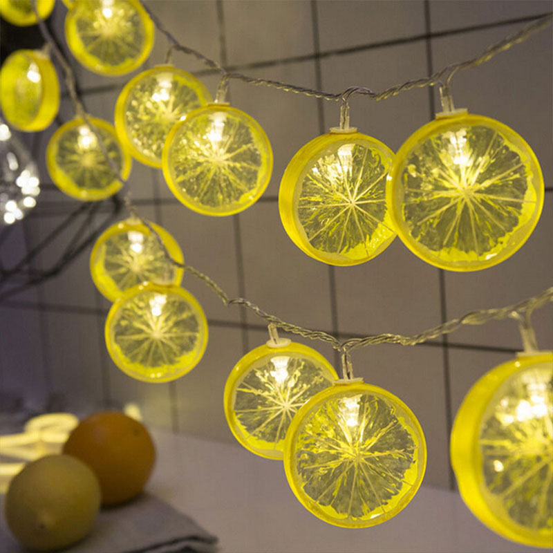 สายไฟ 10 Leds รูปเลม่อนกันน้ําสําหรับตกแต่งปาร์ตี้