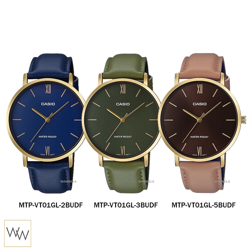 ของแท้ นาฬิกาข้อมือ Casio ผู้ชาย รุ่น MTP-VT01 สายหนัง