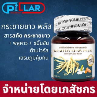 สารสกัดกระชายขาว พลัส KRACHAY KHAW PLUS 30 แคปซูล 1กระปุก สมุนไพรสกัดเข้มข้น 3 ชนิด กระชายขาว พลูคาว