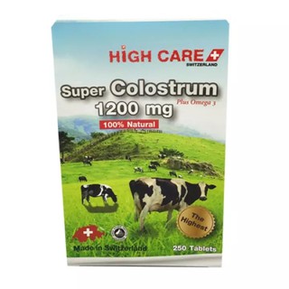 High Care Super Colostrum 1200 MG Plus Omega3  นมอัดเม็ดเพิ่มความสูง 1200 mg บรรจุ 250 เม็ด