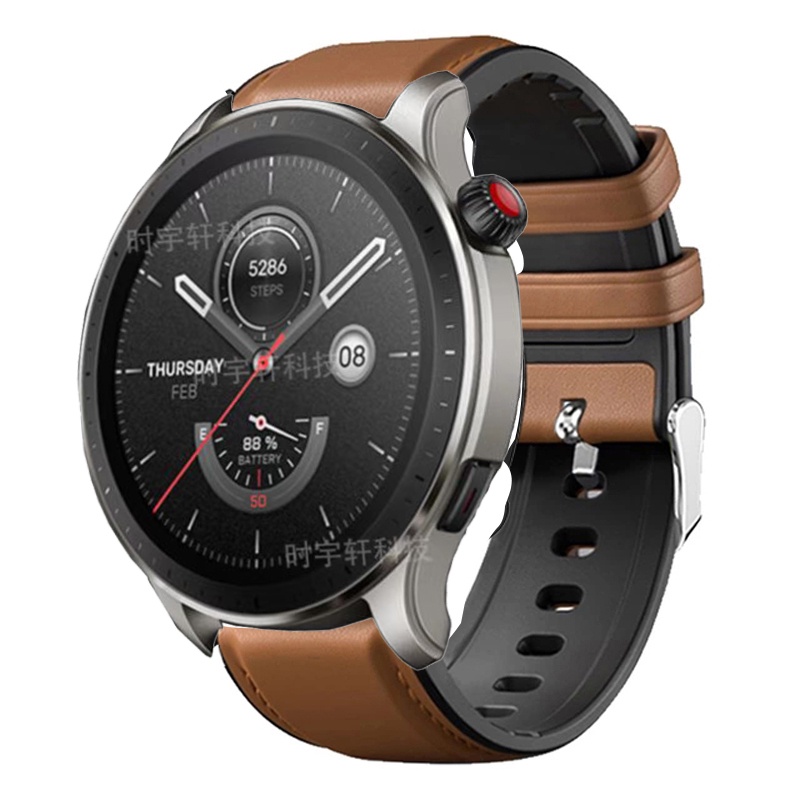 Amazfit GTR 3 & GTR 3 Pro / GTR 4 2 2E สายนาฬิกาข้อมือ สมาร์ทวอทช์ สายหนัง + ซิลิโคน Amazfit GTR 47 มม. สายนิ่ม เข็มขัด