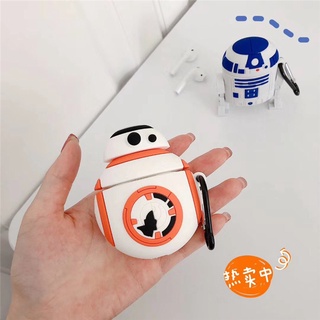 เคสหูฟังบลูทูธไร้สาย ซิลิโคน ลายหุ่นยนต์ Star Wars สร้างสรรค์ สําหรับ Apple AirPods รุ่น 2