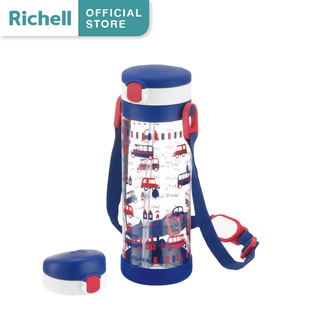 Richell แก้วหลอดดูดมีสายคล้อง2in1 ขนาด 450 ml AQ step Up Bottle Mug set R  450