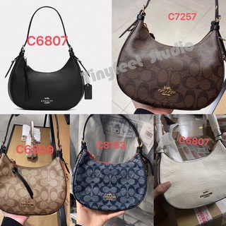 Outlet ส่วนลด🌈 coach C6807 C7257 C6809 C8163 Kelo Hobo กระเป๋าถือสตรีกระเป๋าสะพายไหล่