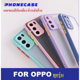 เคสขอบสีกันกล้อง Oppo A52020 / A9 2020 / A12 / A31 / A92 / A5s / A53 / F9 / A3s เคสใส เคสกันกระแทก เคสหลังด้านกล้องขอบสี