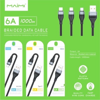 Maimi X57 usb สายชาร์จ 6A ยาว 1ม.  ใช้สำหรับType-c / micro /iP