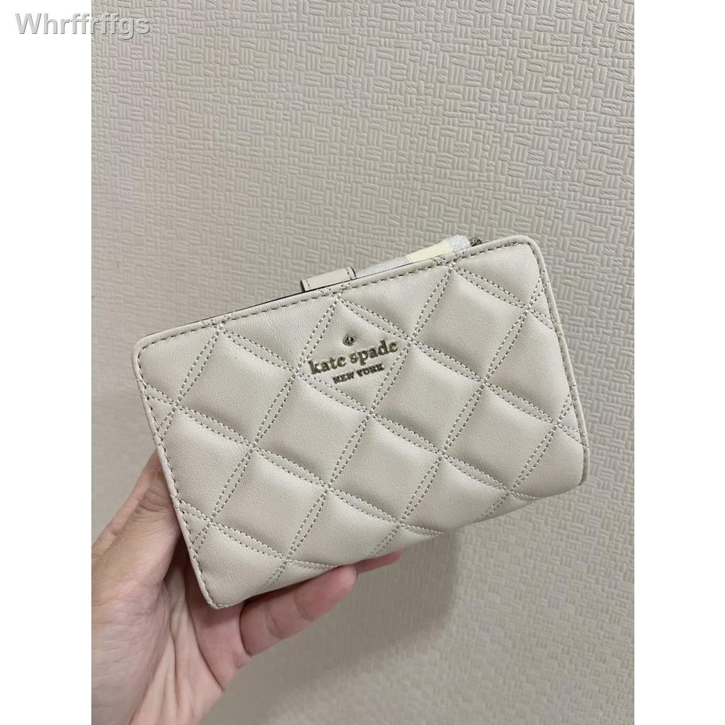 ▽○✣พร้อมส่ง🔥SALE 2499🔥 กระเป๋าสตางค์ขนาดกลาง Kate Spade Medium Compact Bifold Wallet แบบพรีเมี่ยมสไตล์ Chanel2021 ทันส