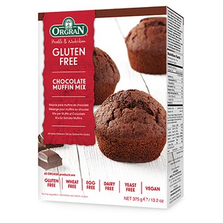 ORGRAN Chocolate Muffin Mix Gluten Free 375g. แป้งช๊อคโกแลตมัฟฟิน ปราศจากกลูเตน