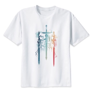 ㏘㏂※Sword Art Online T Shirt Hip Hop Style Homme De Marque New Fashion White T-shirt Cool Fashion Man  Tshirt