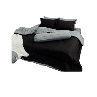 SANTA ชุด ผ้าปูที่นอน ผ้าห่ม ผ้านวม สีดำ สีเทาเข้ม
