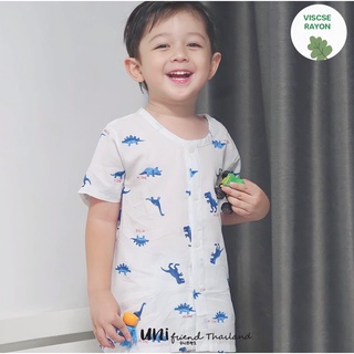 Unifriend Thailand ชุดนอนเด็ก เสื้อผ้าเด็ก รุ่น 22ss/Rayon Pajamas5-Dino