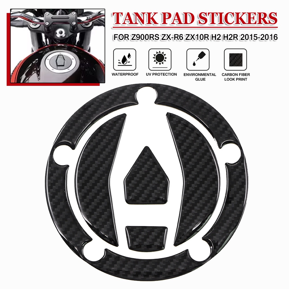 Tank Pad Stickers For Kawasaki Z900RS ZX-R6 ZX10R H2 R 2015-2016 Motorcycle 3D Carbon Fiber Look Fue