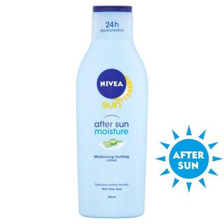 NIVEA Sun After Sun Moisturizing Soothing Lotion นีเวีย ซัน อาฟเตอร์ ซัน มอยเจอร์ไรซิ่ง โลชั่นหลังเผชิญแดด 200ml.