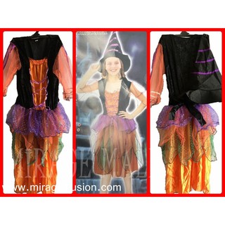 ชุดแฟนซีเด็ก ชุดแม่มดส้ม Witch Orange (L,XL)