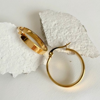 𝐴𝑆𝐻𝐼𝑅𝐴 (18k gold plated) ต่างหูห่วง ต่างหูห่วงใหญ่ ต่างหูน่ารัก ต่างหูสแตนเลส  chunky hoop earrings minimal earrings