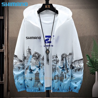 Shimano เสื้อแจ็กเก็ต เสื้อฮู้ดดี้ มีซิป พิมพ์ลาย กันลม น้ําหนักเบา เหมาะกับฤดูร้อน สําหรับผู้ชาย และผู้หญิง 2022