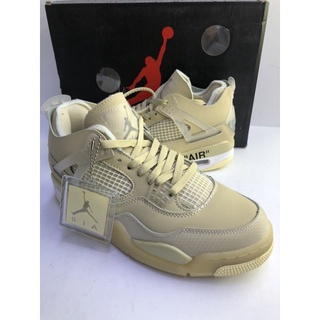 Air Jordan 4 "Off/White" รับประกันของแท้ คุณภาพสูง สําหรับผู้ชายและผู้หญิง