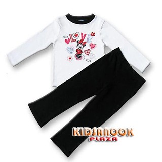 MK1015 ชุดเสื้อแขนยาว+กางเกงขายาว Minnie Mouse ผ้ายืด เนื้อดี ใส่สบาย