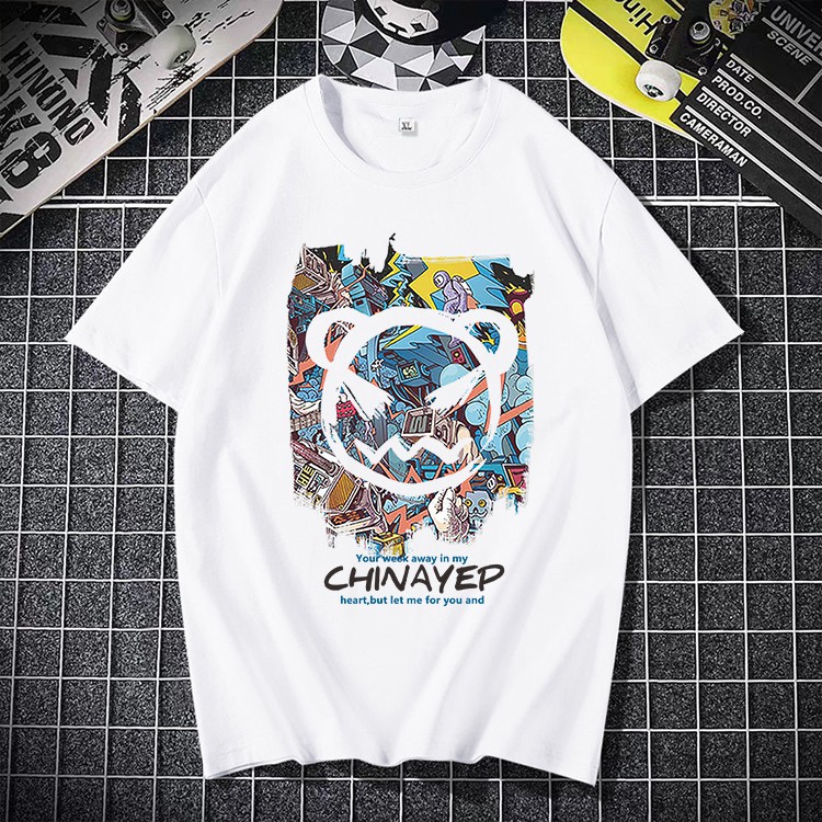 D197 เสื้อยืดแขนสั้น ผ้านุ่มยืดได้ใส่สบายฯ ลายแฟชั่นใส่ได้ทั้งชายและหญิง