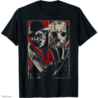 เสื้อยืดแขนสั้น คอกลม ผ้าฝ้าย พิมพ์ลาย Freddy vs Jason Versus แฟชั่นฤดูร้อน สําหรับผู้ชาย