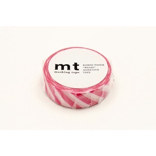 mt masking tape stripe magenta (MT01D372) / เทปตกแต่งวาชิ ลาย stripe magenta แบรนด์ mt masking tape ประเทศญี่ปุ่น