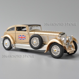 โมเดลรถยนต์ โลหะ สเกล 1:28 Bentley Speed Six สไตล์วินเทจ พร้อมเสียง และไฟ ของเล่นสําหรับเด็ก