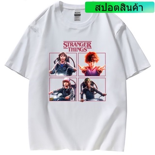 เสื้อยืดฤดูร้อน เสื้อยืดแขนสั้น พิมพ์ลาย Stranger Things Street Wear แฟชั่นฤดูร้อน สําหรับผู้ชาย และผู้หญิง