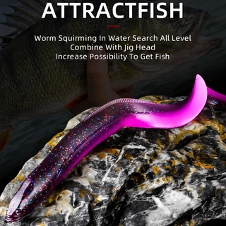 Bearking EEL อตกปลาซิลิโคน แบบนิ่ม รูปหนอน 20 ซม. 15 ซม. เหยื่อปลอม เหยื่อยางตกปลาทะเล ปลาไหลยาง เหยื่อชะโดหางพริ้วมาก