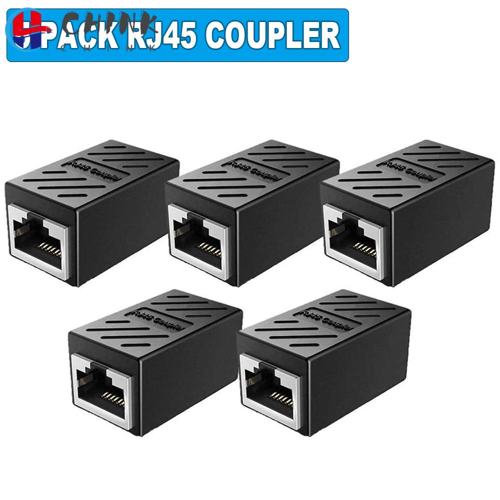 CHINK 1/5 Pack RJ45 Coupler 8P8C Ethernet Cable Extender LAN Connector Adapter Inline Cat7/Cat6/Cat5e Female to Female