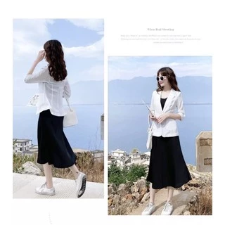 พร้อมส่ง--เสื้อสูท ผ้ายืด เหมาะกับคนทำงานหรือใส่เที่ยว เสื้อสวยงาม สี ดำ ขาว เหลืองสามสี#1129