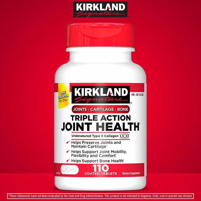 Kirkland JOINT Health 110 เม็ด ดูแลไขข้อด้วยคอลลาเจน+ไฮยาลูรอน EXP. 05/2026