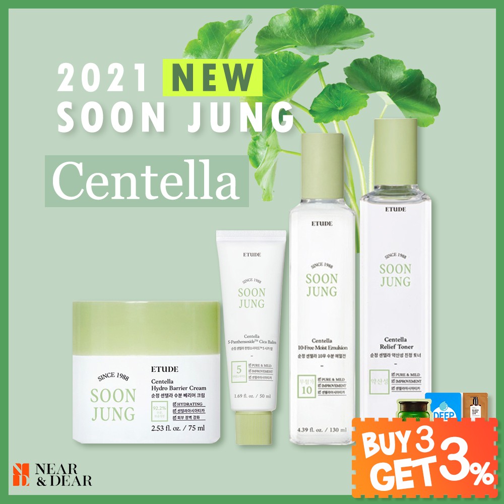ETUDE HOUSE // Soon Jung Centella Relief Toner 200ml / Emulsion 130ml