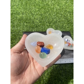 1 Pc AAA Quality Polish Selenite Stone Heart Shape Bowl 10cm