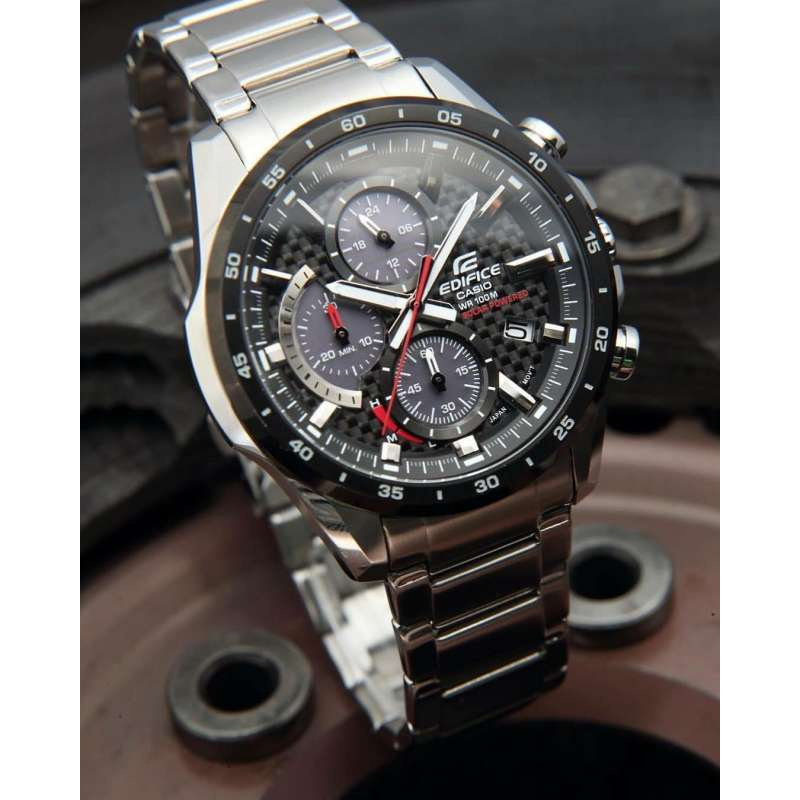 Win Watch Shop Casio Edifice รุ่น EQS900DB1AV นาฬิกาข้อมือผู้ชาย สายสแตนเลส ใช้พลังงาน Solar ของแท้ ประกัน CMG 1 ปีเต็ม