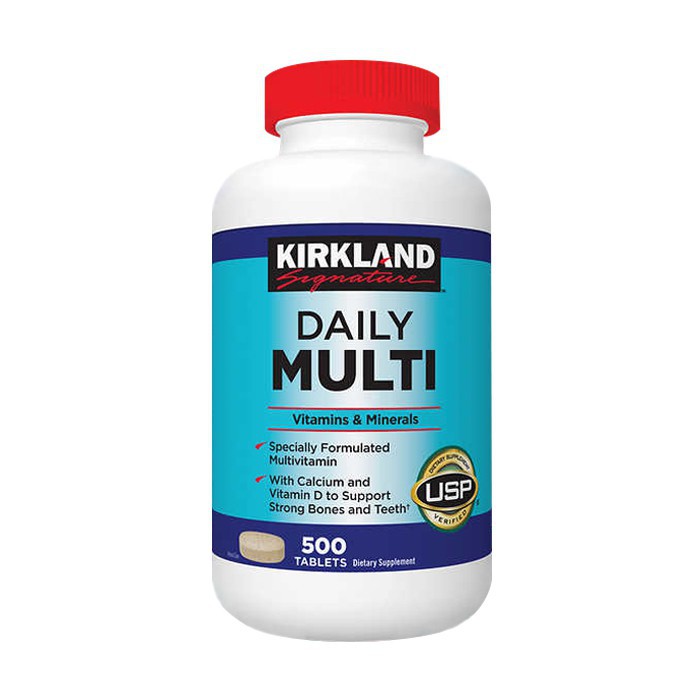 Kirkland Daily Multi Vitamins & Minerals with Calcium & Vitamin D 500 Tablets