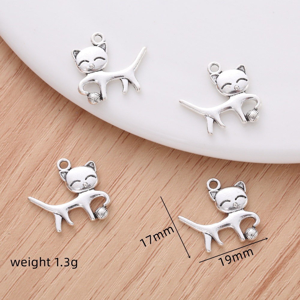 15 ชิ้น สวยหรู วินเทจ แมว เสน่ห์ ห้อย สําหรับเครื่องประดับแฟชั่นผู้หญิง ทําสร้อยข้อมือ สร้อยคอ อุปกรณ์จี้ DIY ต่างหู