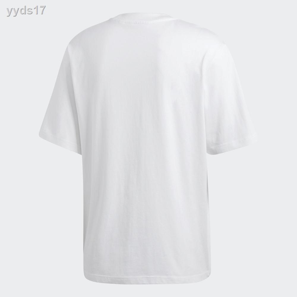 ☂✵№adidas ORIGINALS เสื้อยืด Oversize Trefoil ผู้ชาย สีขาว CW1212