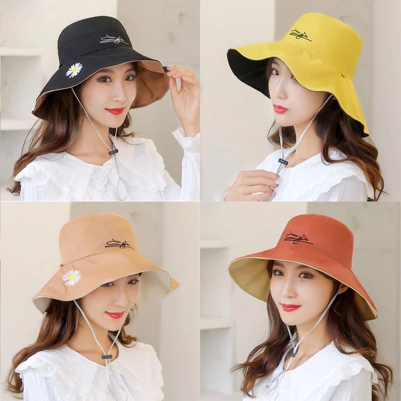 🔥หมวก หมวก​บั​กเก็ต​ 2​ ด้าน ทรงสวยผ้าหนา มีเชือกรัดใต้คาง bucket Ins หมวกบักเก็ตหมวกเปล่าหลายสี แฟชั่นผู้หญิง