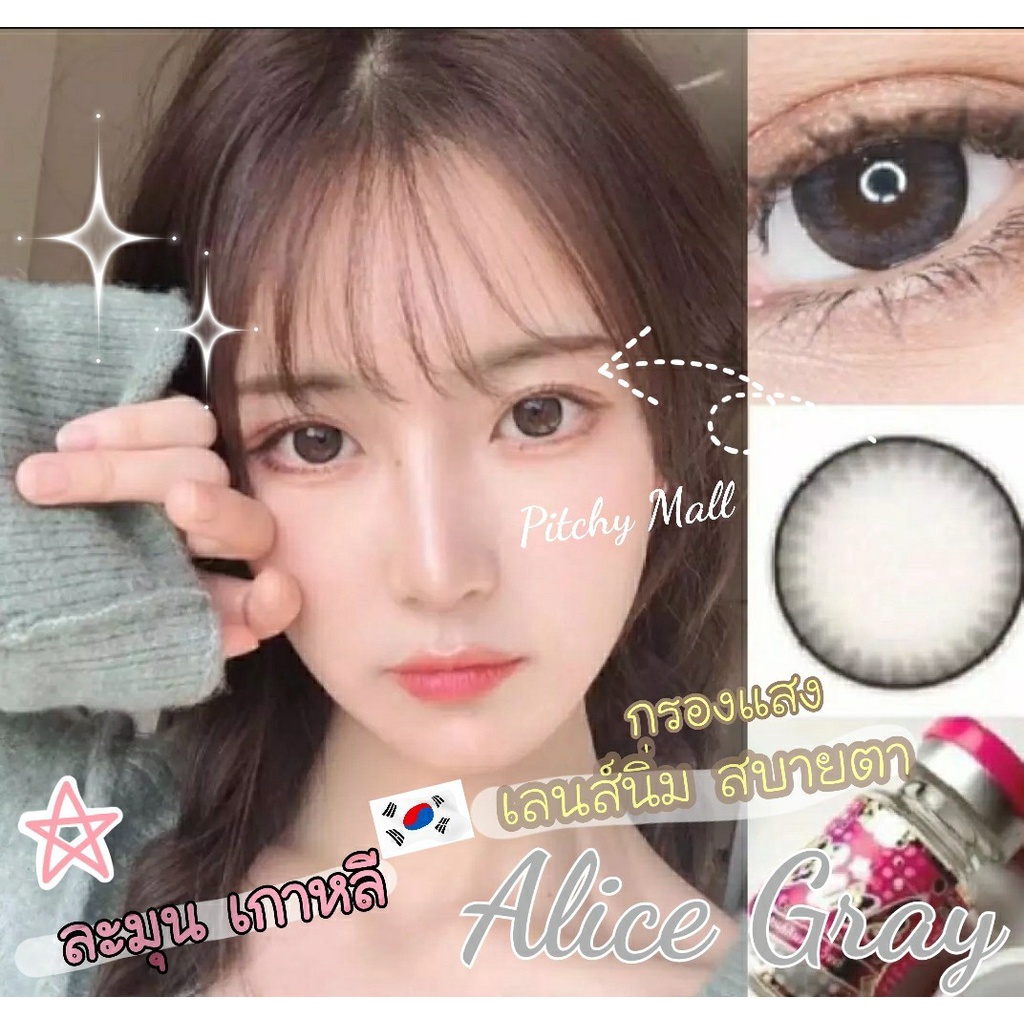 สุดปัง มีค่าสายตา Wink Alice Gray Brown Black บิ๊กอาย สุดปัง คอนแทคเลนส์ รายเดือน มีอย แถมตลับฟรี