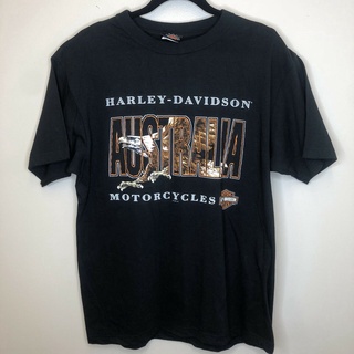 พร้อมส่ง เสื้อยืดแขนสั้น ผ้าฝ้าย 100% พิมพ์ลาย Harleydaidson Motorcycle Australia Intage 1997 Bald Eagle หลากสี แฟชั่นฤด