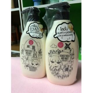 Cathy Doll Donkey Milk &amp; Malt Bath Cream 450ml แพ็คคู่