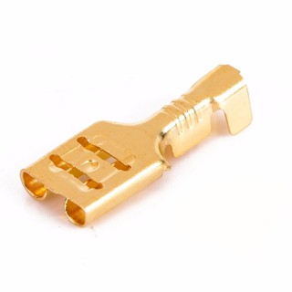 6.3mm Gold Brass Car Speaker Female Spade Terminal Wire Connector(10ชิ้น)