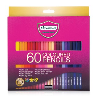 มาสเตอร์อาร์ต สีไม้ แท่งยาว 60 สี 1 กล่อง Master Art Long Stick Color 60 Colors 1 Box.