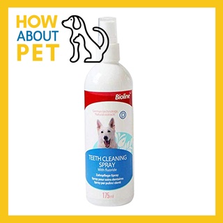 สเปร์ยดับกลิ่นปากสุนัข Bioline Teeth Cleaning Spray With fluoride 175มล. (1ขวด) Bioline Dog Teeth Clean Spray