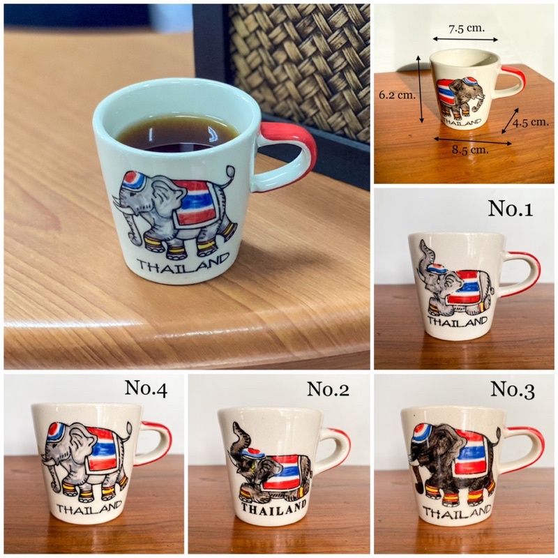 แก้วกาแฟ ถ้วยกาแฟเซรามิค แก้ว shot espresso 85 ml. แก้วเป็ก แก้วช็อต shot glass.Souvenir Thailand.el