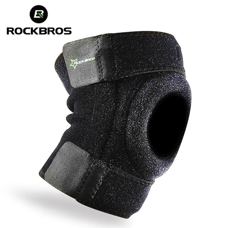 ROCKBROS สนับเข่า แบบยืดหยุ่น ปรับได้ สําหรับเล่นกีฬา ขี่จักรยาน บาสเก็ตบอล วอลเลย์บอล 1 ชิ้น