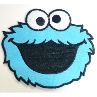 ตัวรีดติดเสื้อผ้า * การ์ตูนcookie monster * ขนาด 8.5 X 7 เซนติเมตร