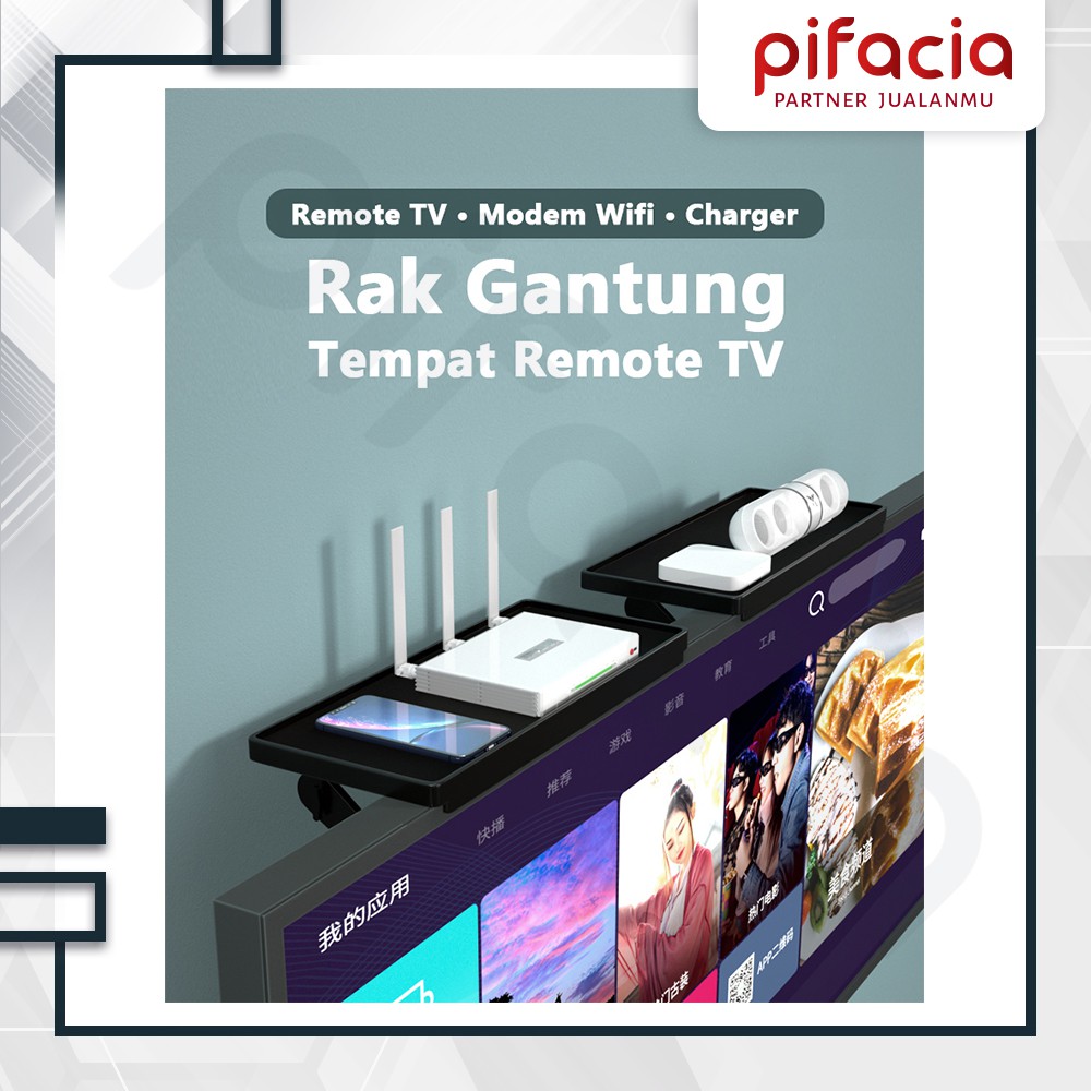 PIFACIA Wifi Modem Remote Holder Hanging Shelf TV Top Computer Monitor Top Shelf ขนาดใหญ่